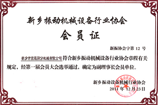 振動(dòng)機(jī)械行業(yè)協(xié)會(huì)副理事長(zhǎng)